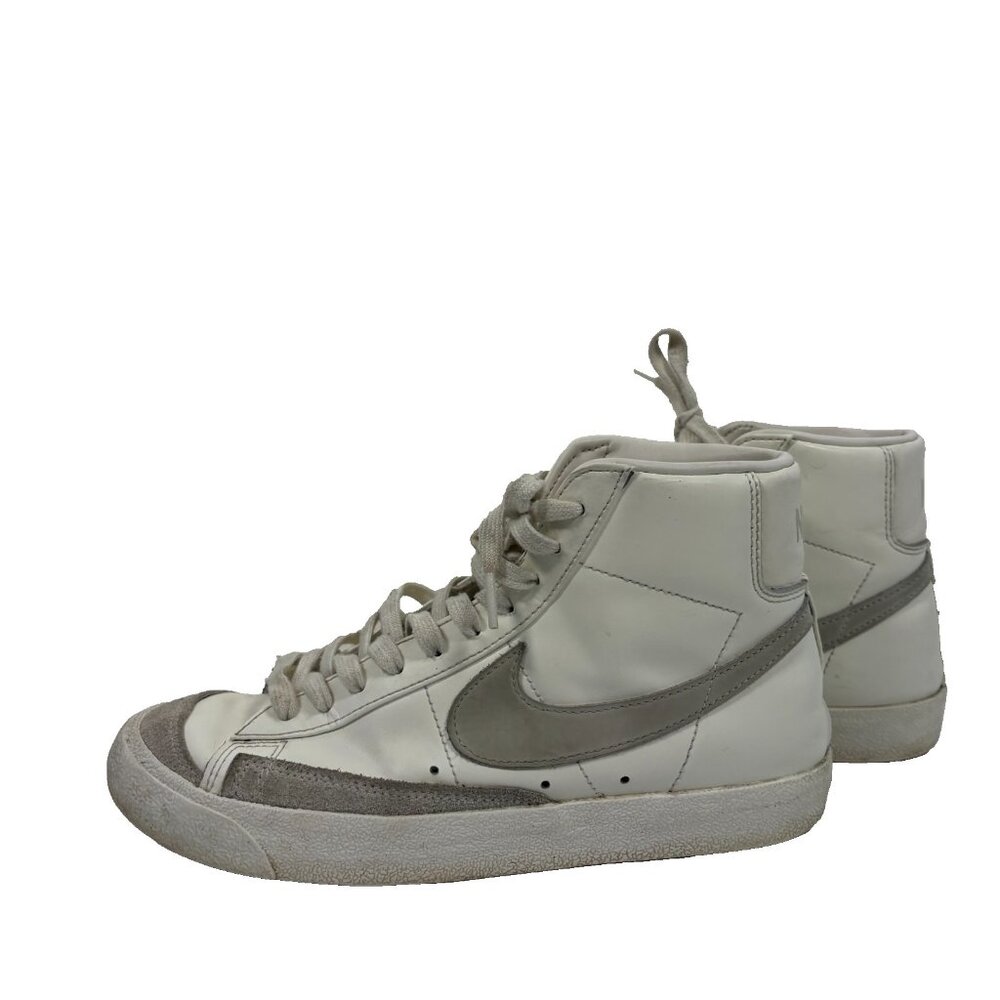 Nike Blazer 77 Shoes Womens Size 9 White Grey Leather Mid Top